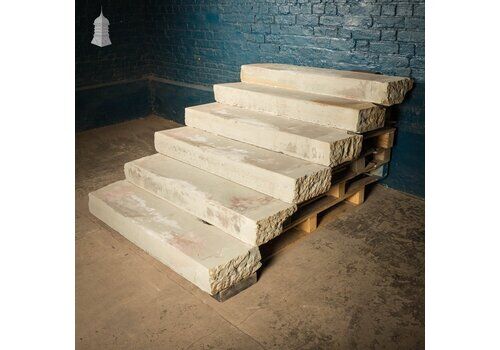 Staircase Treads, Soild York Stone, 6 Step Flight