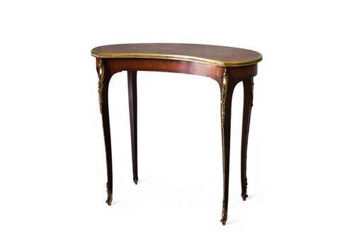 French 1890 Demi Lune Table With Ormolu Mounts