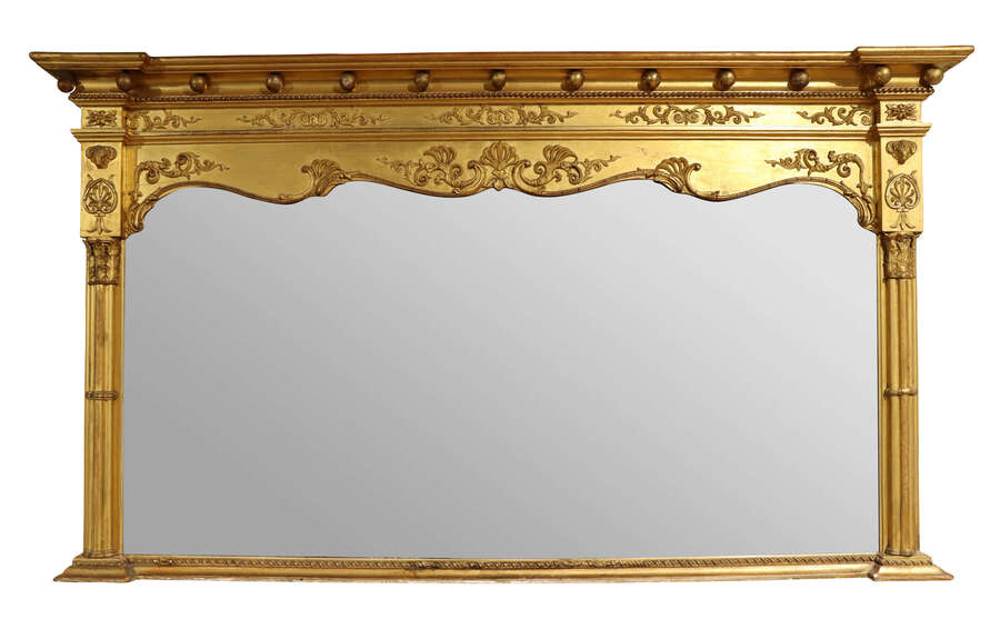 Victorian Overmantel Gilt Mirror   Circa 1900