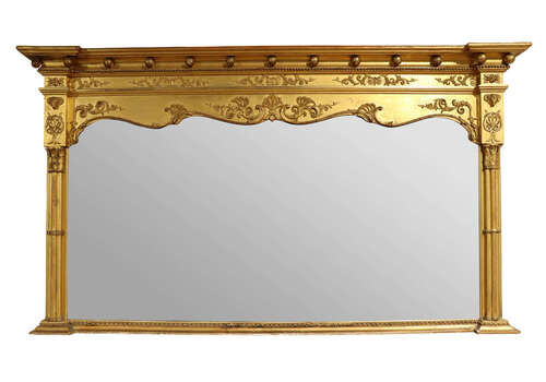 Victorian Overmantel Gilt Mirror   Circa 1900
