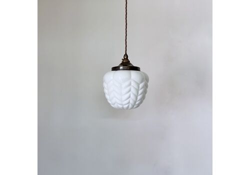 Enclosed White Moulded Opaline Glass Shade