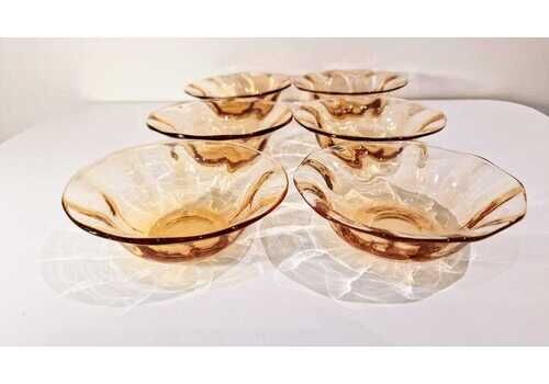 Set Of Six Caramel Italian Dessert Dishes
