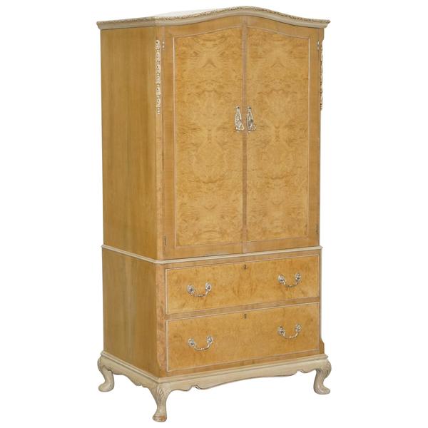 Small Tall Maple Co Art Deco 1930 S Burr Walnut Armoire Wardrobe Small Tall Maple Co Art Deco 1930 S Burr Walnut Armoire Wardrobe Drawers