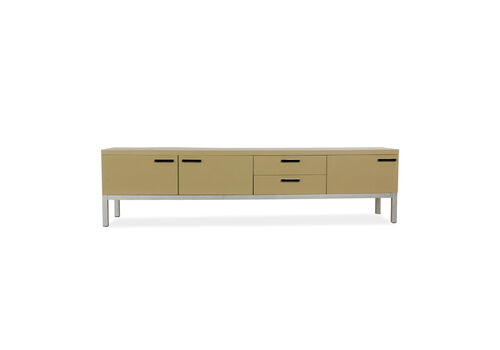 Cappellini Wooden High Gloss Sideboard Cream Yellow Drawers