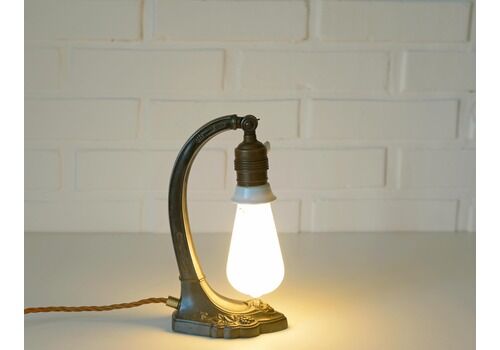 Antique Desk Lamp / Original Art Nouveau Table Light / Brass Bedside Lighting / Austria 1920