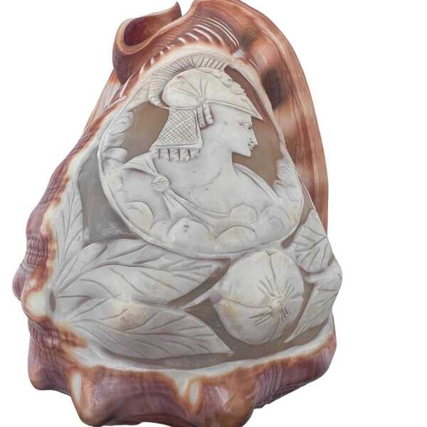 Antique Carved Conch Shell Light   Cameo Shell Light   Home Decor photo furniture