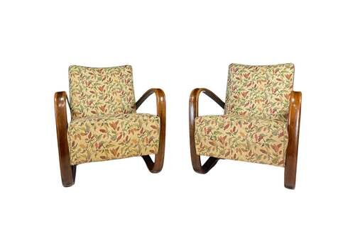 Pair Of H269 Lounge Chairs By Jindřich Halabala, 1930s