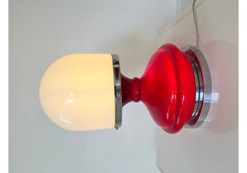 Red Plastic Table Lamp