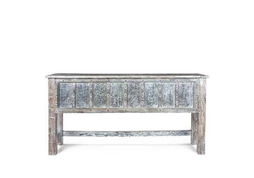 Indian Rustic Painted Reclaimed Teak Hall Table