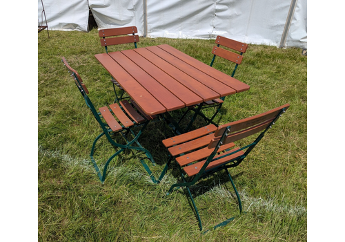 Vintage Dutch Folding Cast Metal & Wood Patio Set Delivery Available