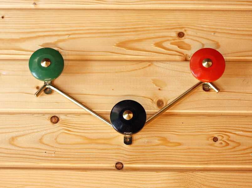 Mid Century Coat Hooks Vintage 35cm French Metal Hanger Wall Decor