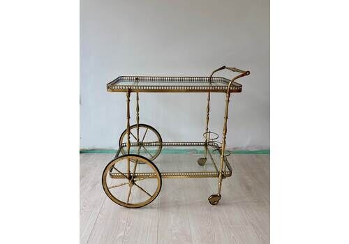 Vintage French Brass Drinks Trolley