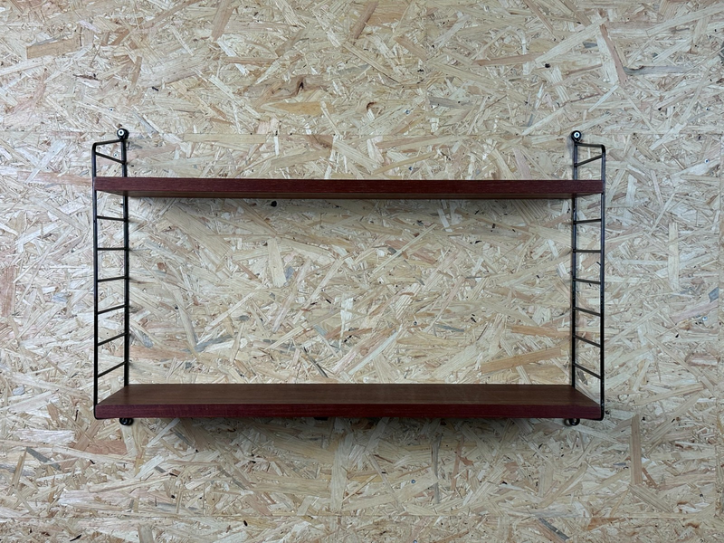 60s 70s Teak String Shelf Module By Kajsa & Nils "Nisse" Strinning Sweden 60s photo furniture