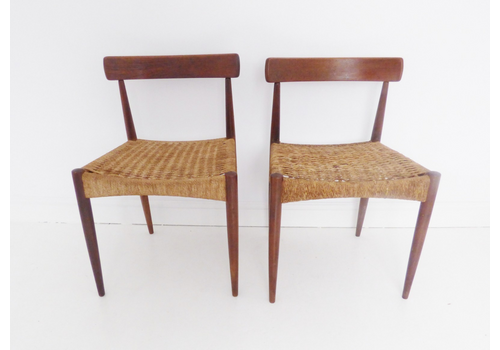 Stunning Pair Of Vintage Danish Teak Hovmand Olsen Mogens Kold Dining Chairs