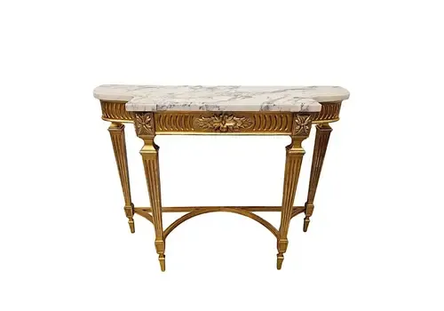 A Fabulous 19th Century Marble Top Giltwood Console Table