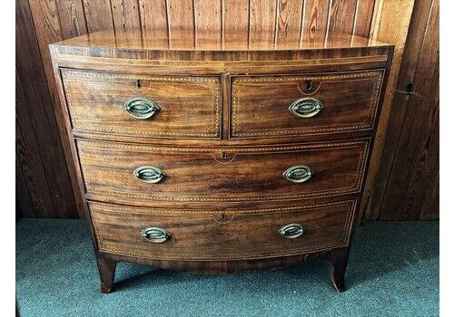 George 111 Mahogany Small Bow Front Chest Of Drawers