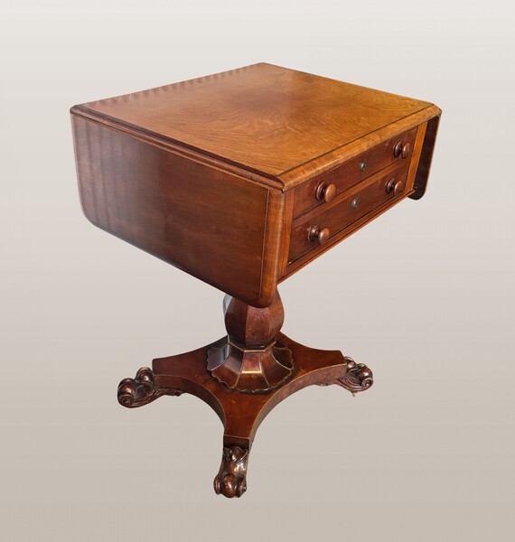 Regency Mahogany Drop Leaf Small Side Table