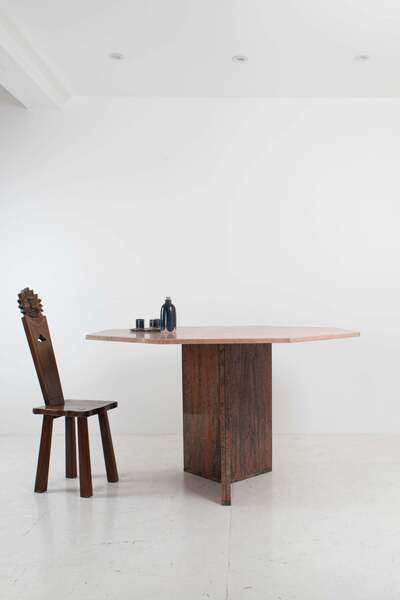 Octagonal Pink Granite Dining Table