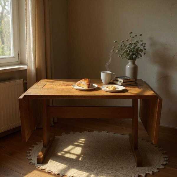Large Dropleaf Dining Table With Tile Inset By Gangso Moble 1970s Poul Hermann Poulsen Design