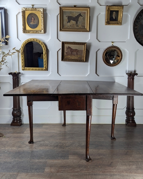 George III Oak Drop Leaf Table – Pad Feet photo furniture