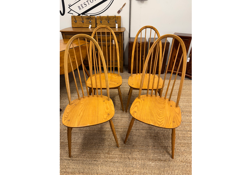 Set Of 4 Ercol Quaker Dining Chairs
