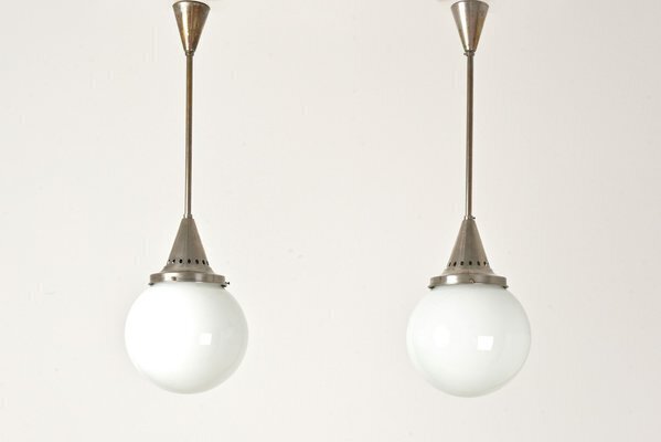 Sphere Lights In Frosted Glass, Germany, 1928, Set Of 2