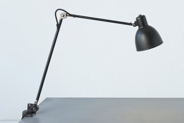 Matte Black Clamp Lamp From B.A.G. Turgi, 1930s