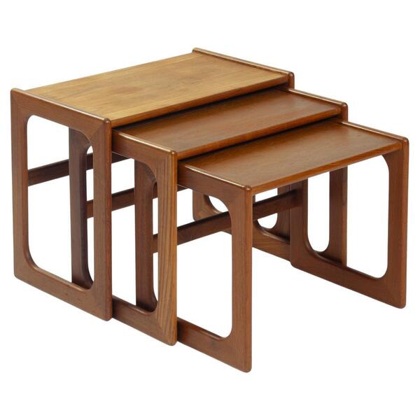 Midcentury Danish Full Teak Nesting Tables By Salin Nyborg, Denmark 1960