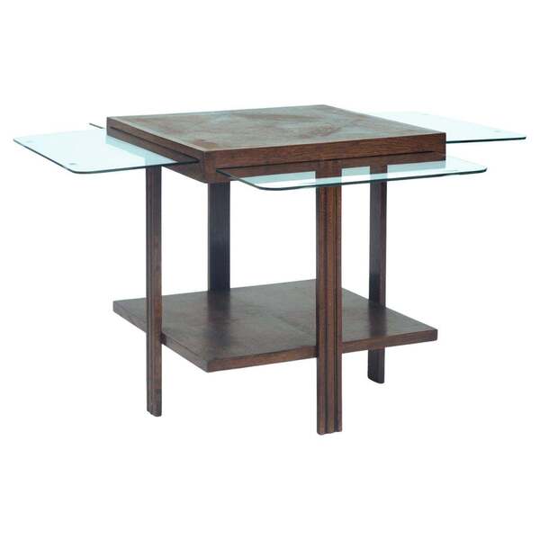 Art Deco Game Table With Extendable Glass Tops, The Netherlands1920s