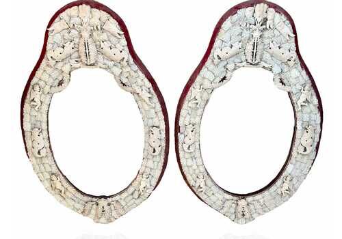 Pair Of French Napoleonic Prisoner Of War Dieppe Mirrors Circa 1815