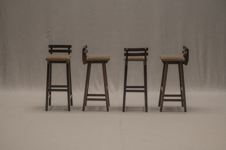Elegant Set Of Modernist Bar Stools, 1970s
