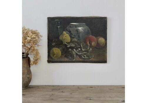 Antique French Still Life Painting, Oil On Canvas