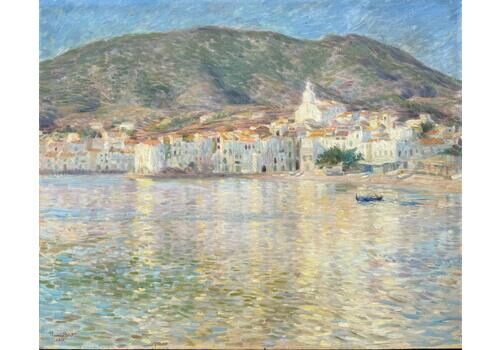 Ramon Pichot I Soler Cadaqués In Calm Oil On Canvas Mediterranean Painting Spanish Seascape Art 1977