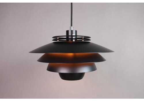 Vintage Black Danish Modern Pendant Lamp By Dyberglarsen