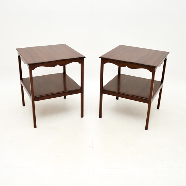 Pair Of Antique Mahogany Side Tables