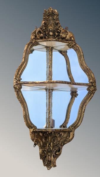 Antique Rococo Mirrored Corner Bracket Display