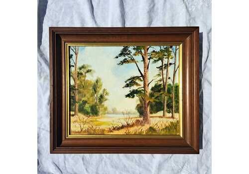 Original Painting By "Clifton"   Zhao Huxie | Signed | Framed Oil On Canvas | Summer Landscape | Vintage Art