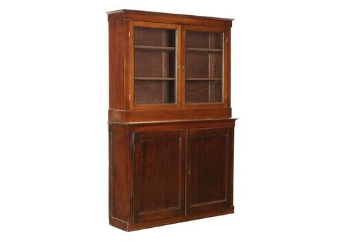 Antique Directoire Bookcase Walnut Brass Fir XIX Century