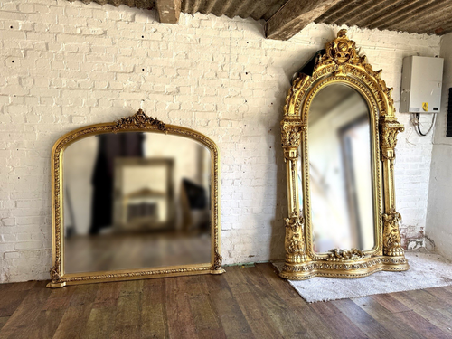 Extra Large Huge Arch Top Gilt Mirror 2.5 Metres Tall