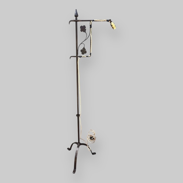 Wrought Iron Standard Lamp With Adjustable Arm