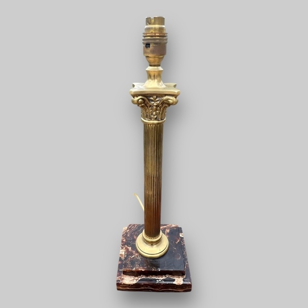 A Brass Corinthian Column Table Lamp