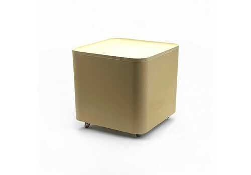 Rare 70s Table Container By M. Siard For Dime Longato – Italian Space Age Design In Beige Plastic On Wheels