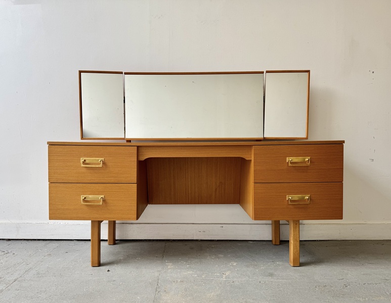 Vintage Dressing Table With Mirror And Drawers