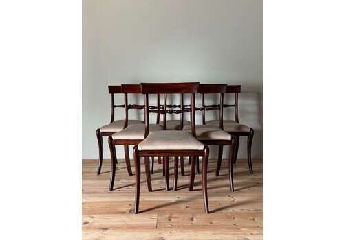 Set Of Six Regency Mahogany Dining Chairs