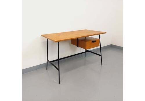 Pierre Paulin Modernist Desk In Oak And Metal