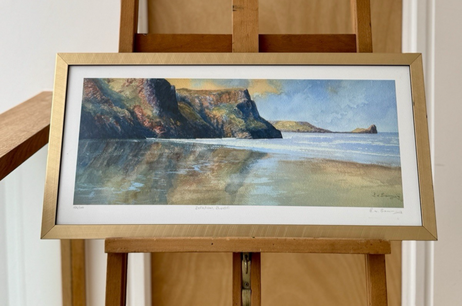 Reflections Rhossili Limited Edition Giclee Print Signed R N Banning