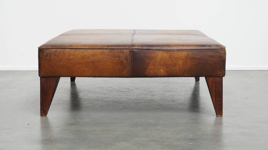 Wonderful, Uniquely Large And In Good Condition Stool/Coffee Table Made Of Sheepskin photo for sale