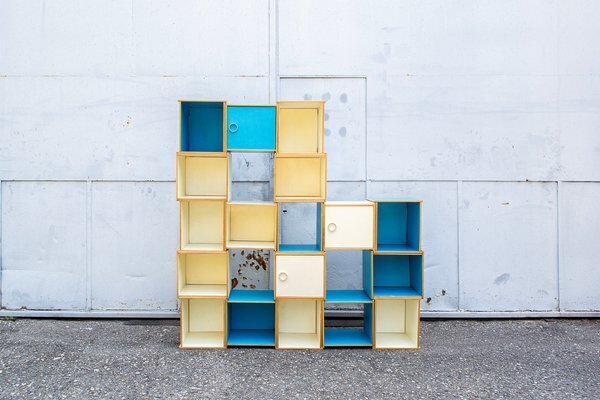 Free Series Modular Bookcase By Albert Leclerc For Tecno, 1960s, Set Of 18