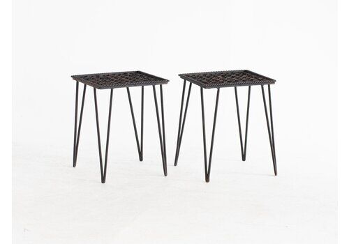 French Iron Side Tables, Mid 20th Century