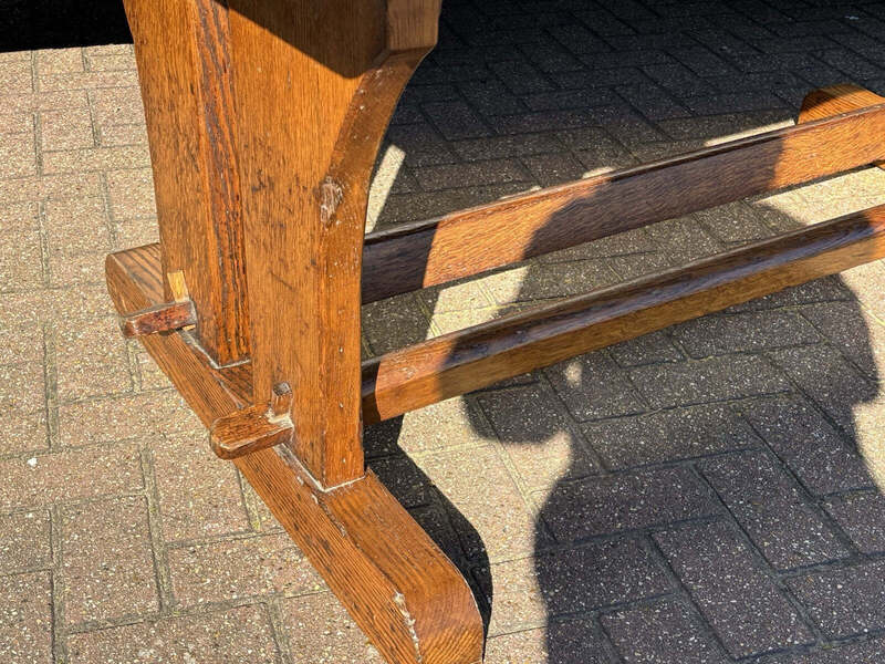 Edwardian Light Oak Refectory Dining Table, Superb Quality, 4 Plank Top. photo furniture